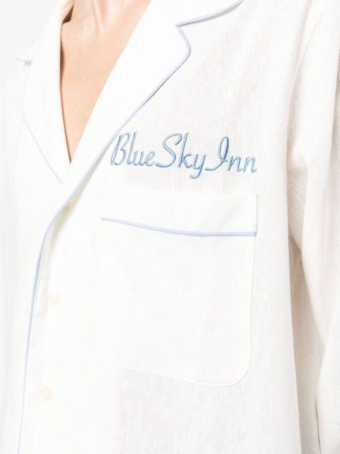 BLUE SKY INN Overhemd met geborduurd logo Wit