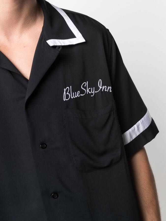 BLUE SKY INN Overhemd met geborduurd logo Zwart