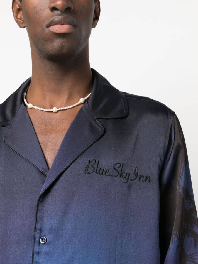 BLUE SKY INN Overhemd met logoprint Blauw