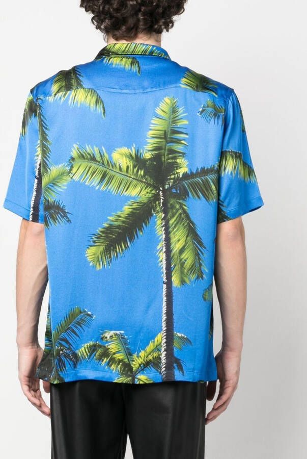 BLUE SKY INN Overhemd met palmboomprint Blauw