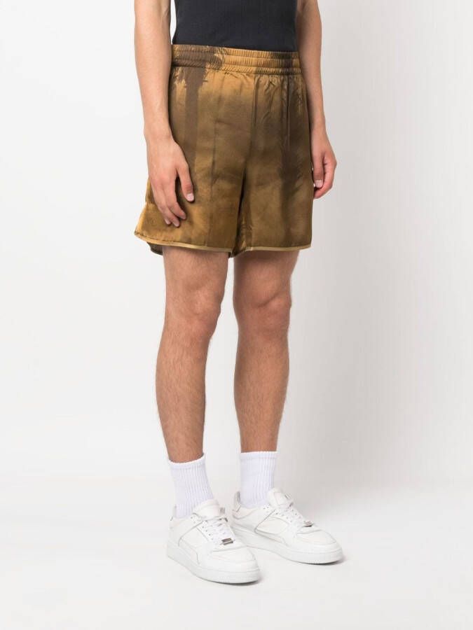 BLUE SKY INN Shorts met palmboomprint Bruin