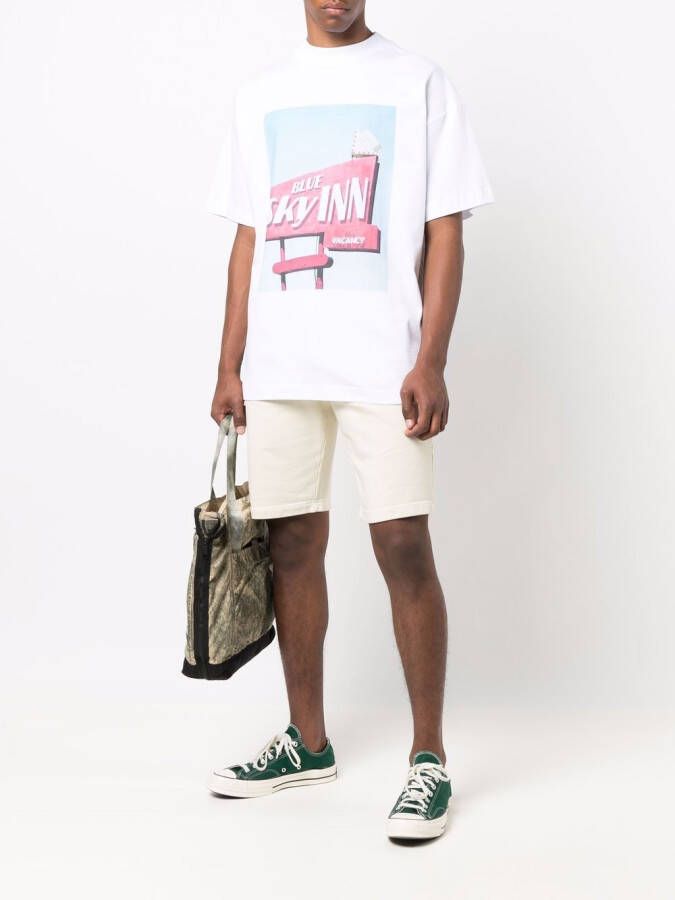 BLUE SKY INN Shorts met geborduurd logo Beige