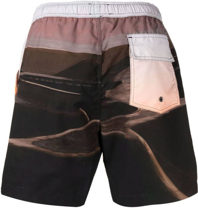 BLUE SKY INN Shorts met grafische print Bruin