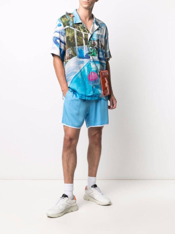 BLUE SKY INN Shorts met zijstreep Blauw