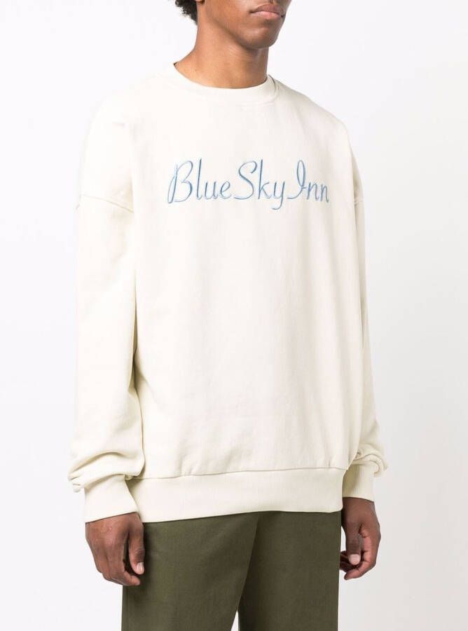 BLUE SKY INN Sweater met geborduurd logo Beige