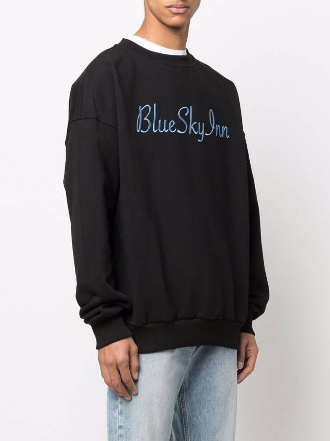 BLUE SKY INN Sweater met geborduurd logo Zwart