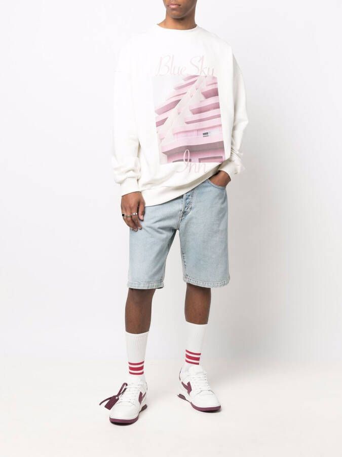 BLUE SKY INN Sweater met logoprint Beige