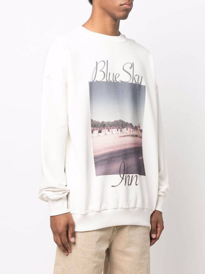 BLUE SKY INN Sweater met logoprint Beige