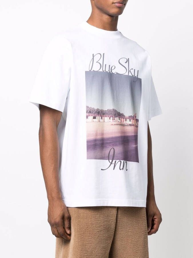 BLUE SKY INN T-shirt met fotoprint Wit