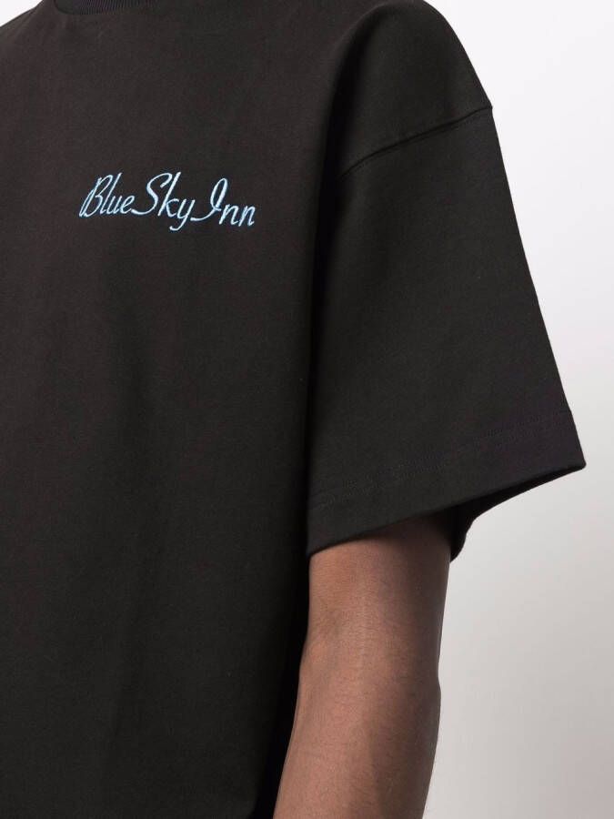 BLUE SKY INN T-shirt met geborduurd logo Zwart