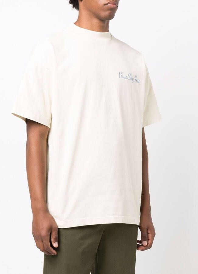 BLUE SKY INN T-shirt met logoprint Beige