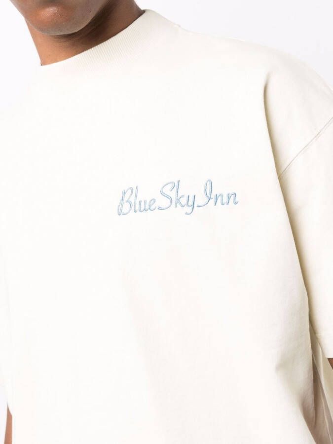 BLUE SKY INN T-shirt met logoprint Beige