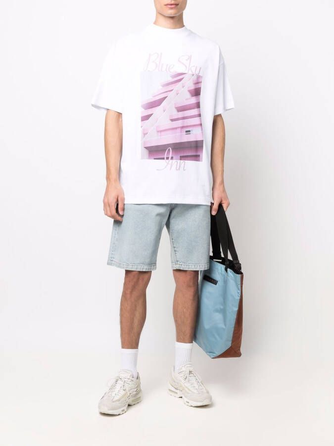 BLUE SKY INN T-shirt met logoprint Wit