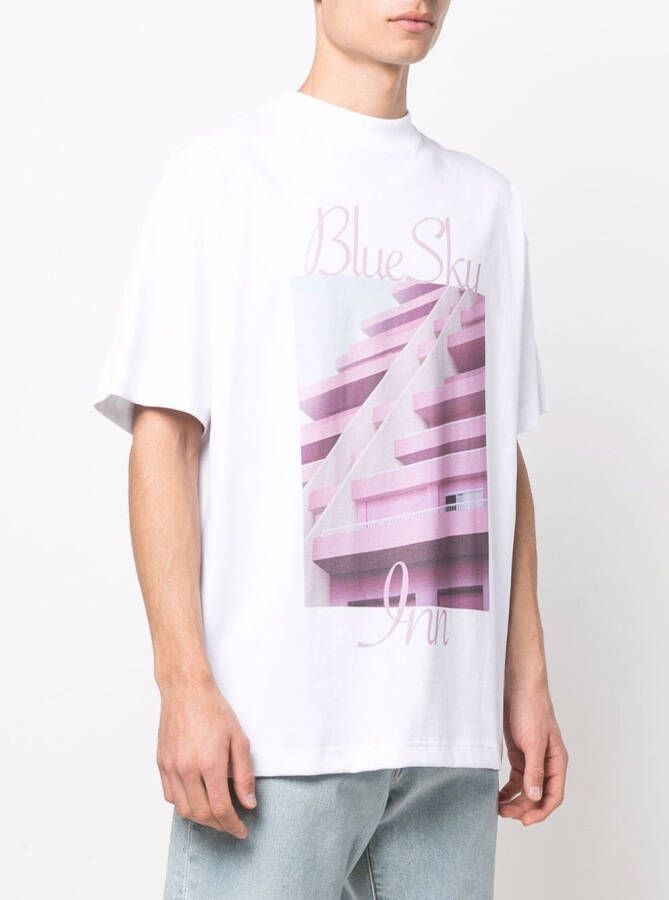 BLUE SKY INN T-shirt met logoprint Wit