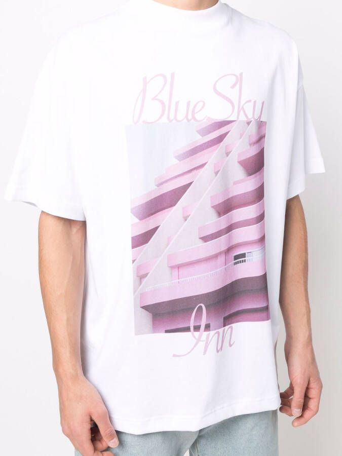 BLUE SKY INN T-shirt met logoprint Wit