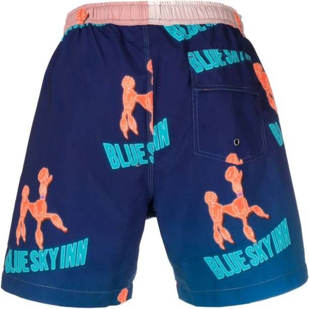 BLUE SKY INN Zwembroek met logoprint Blauw