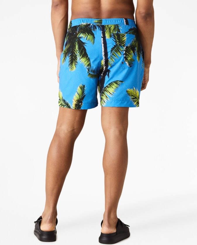 BLUE SKY INN Zwembroek met palmboomprint Blauw