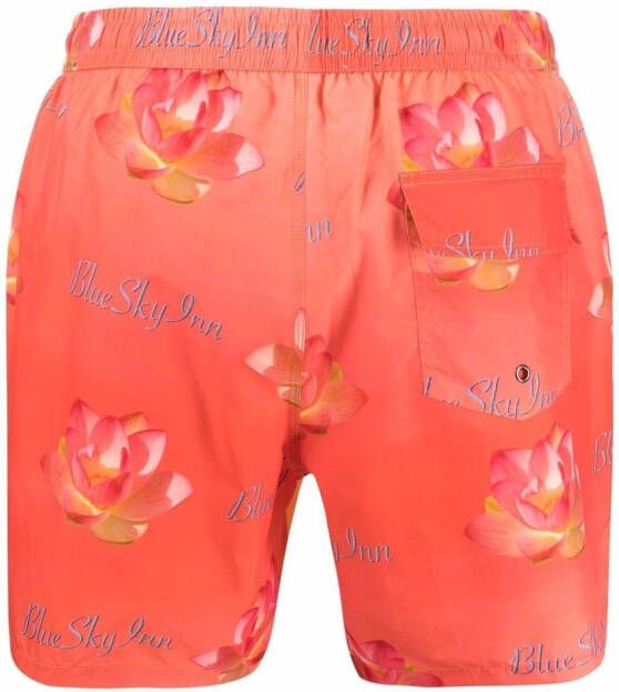 BLUE SKY INN Zwembroek met print Oranje