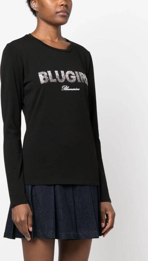 Blugirl T-shirt met logoprint Zwart
