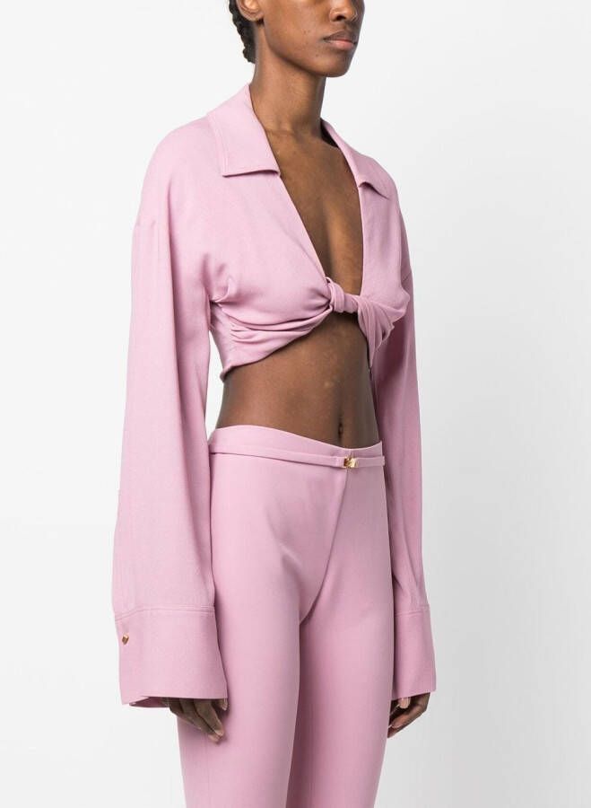 Blumarine Cropped blouse Roze