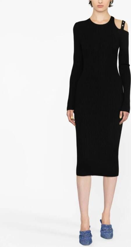 Blumarine Midi-jurk met uitgesneden detail Zwart