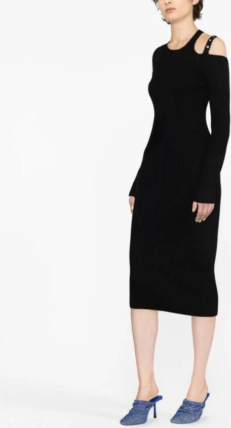 Blumarine Midi-jurk met uitgesneden detail Zwart