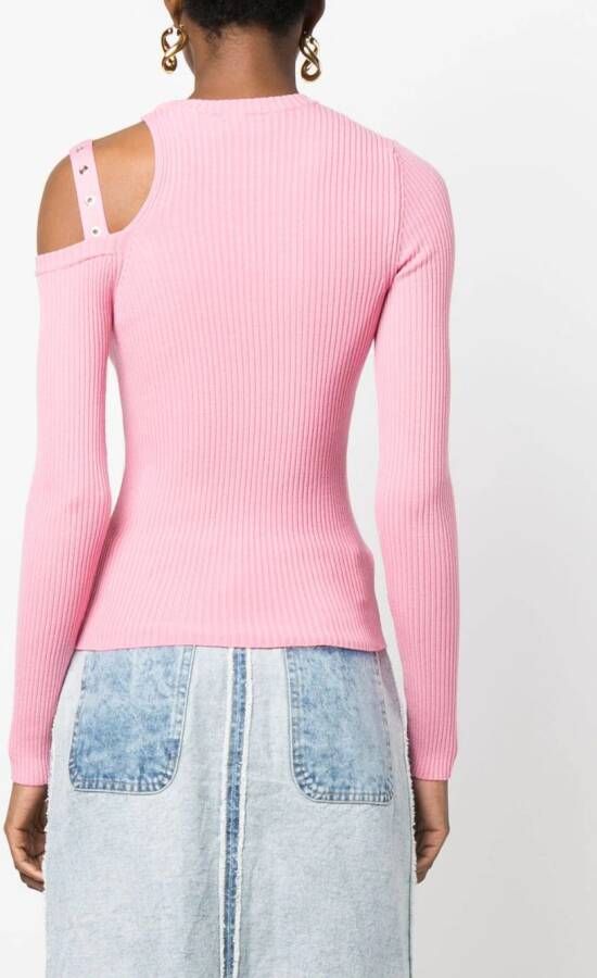Blumarine cut-out ribbed jumper Roze