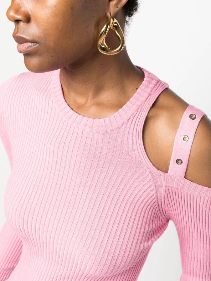 Blumarine cut-out ribbed jumper Roze