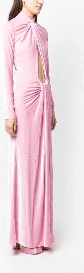 Blumarine Gedrapeerde maxi-jurk Roze