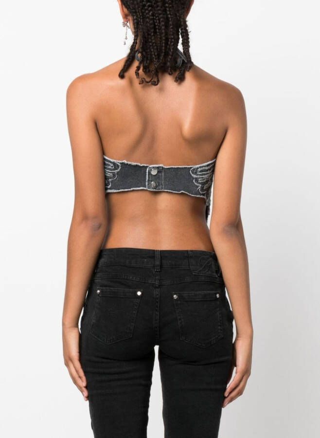 Blumarine Haltertop met patroon Zwart