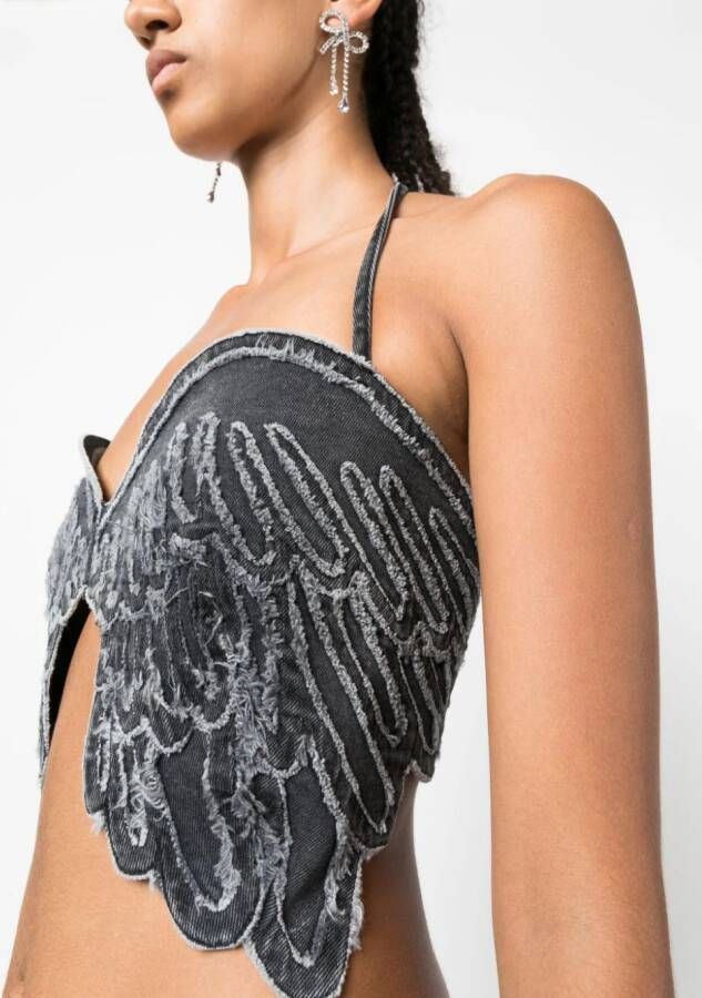 Blumarine Haltertop met patroon Zwart