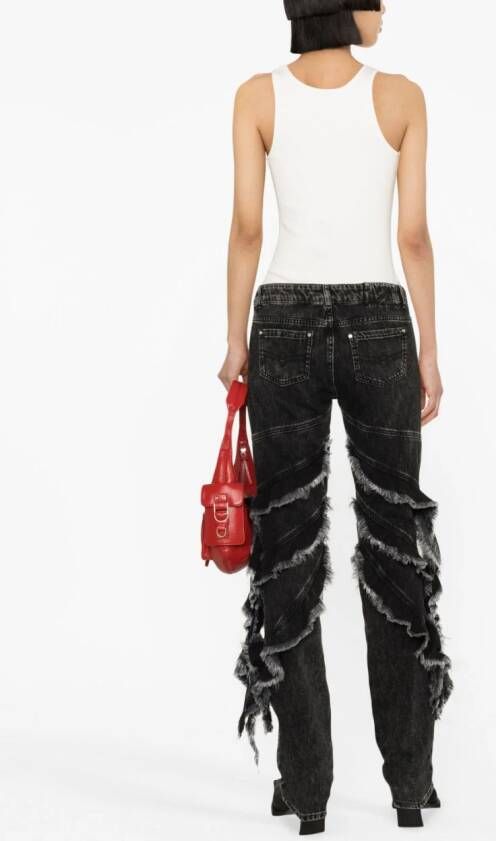Blumarine Jeans met ruche detail Zwart
