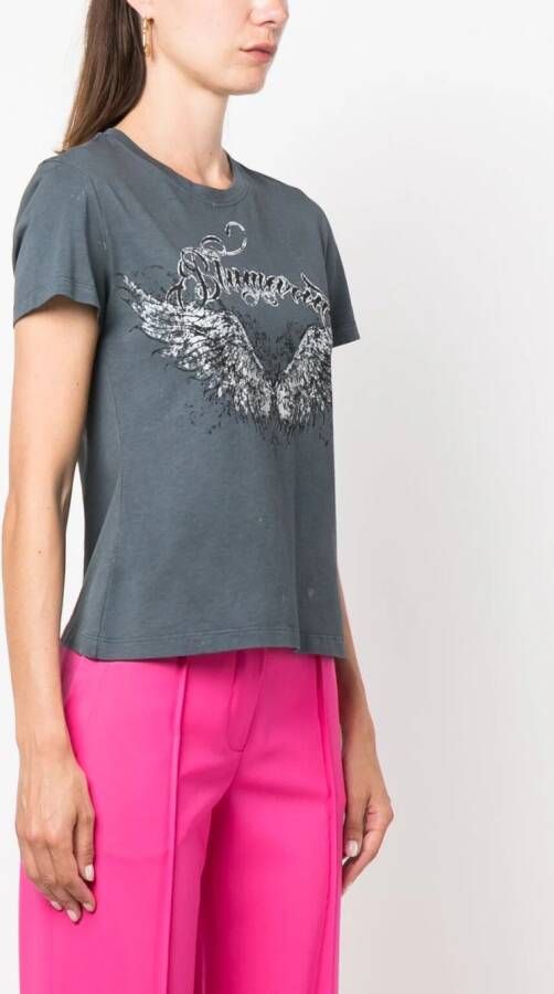 Blumarine T-shirt met logoprint Zwart