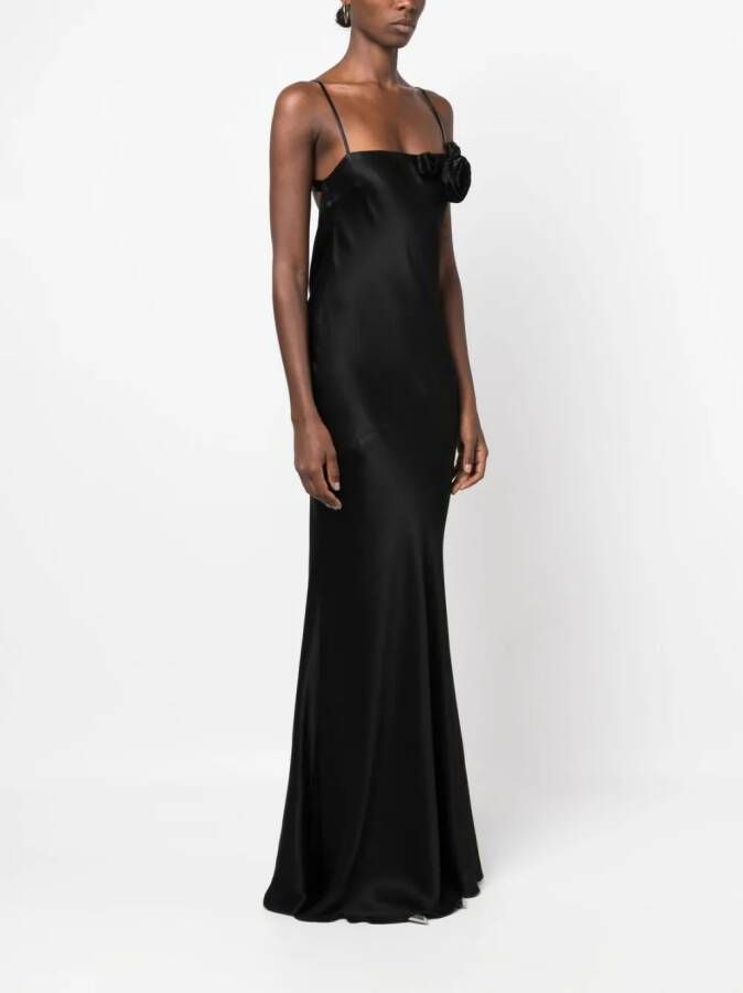 Blumarine Maxi-jurk met bloemapplicatie Zwart