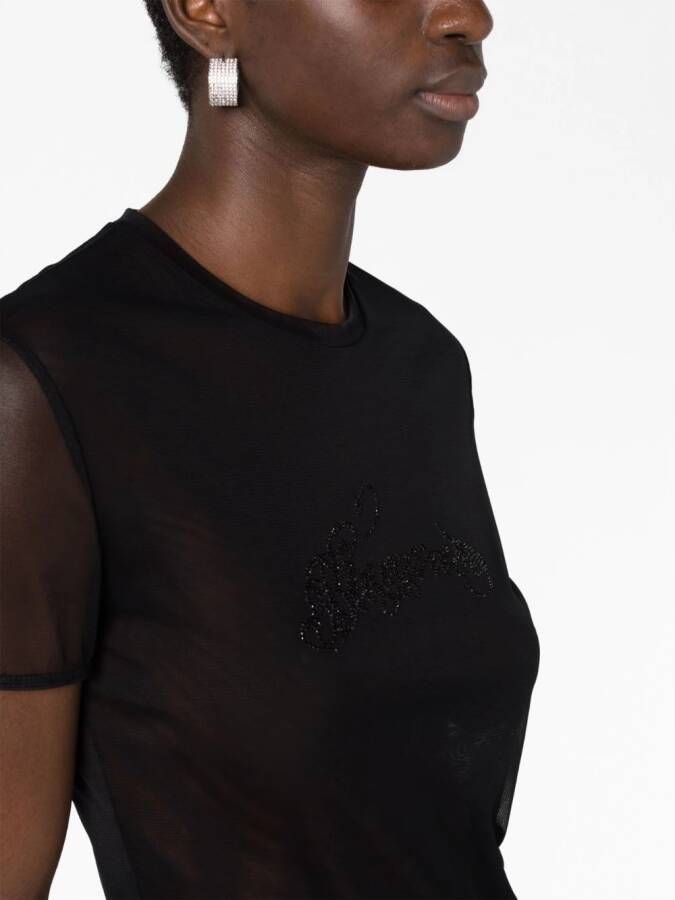 Blumarine Top verfraaid met kristallen Zwart