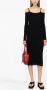 Blumarine Midi-jurk met geborduurd logo Zwart - Thumbnail 2