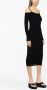 Blumarine Midi-jurk met geborduurd logo Zwart - Thumbnail 3