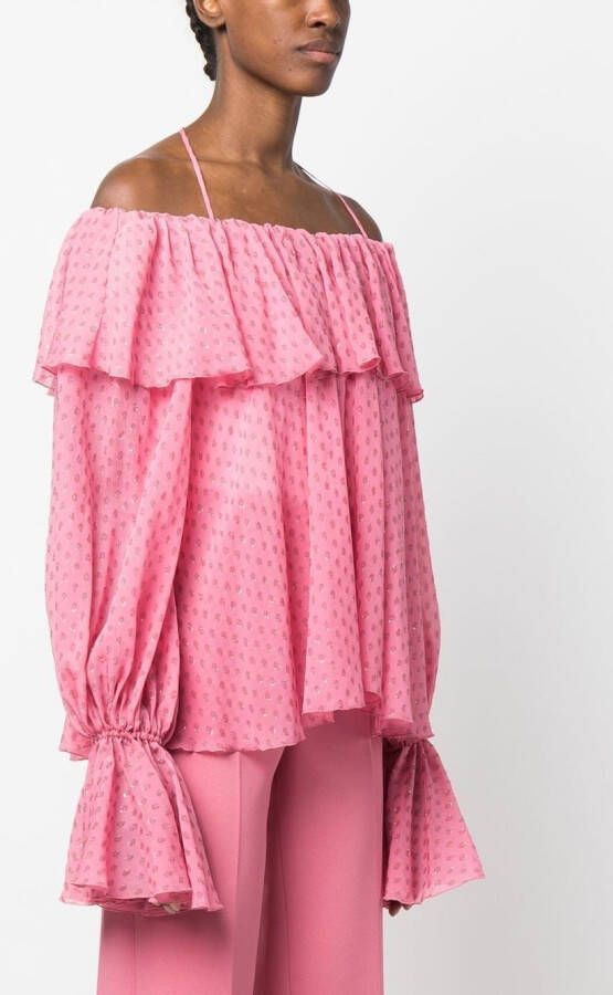 Blumarine Off-shoulder blouse Roze