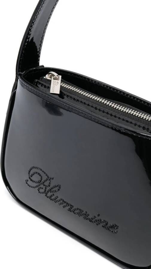 Blumarine patent-finish rhinestone tote bag Zwart