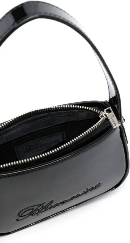 Blumarine patent-finish rhinestone tote bag Zwart