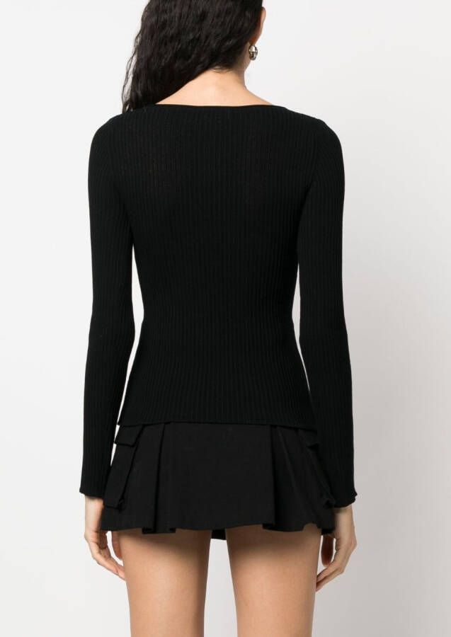 Blumarine Ribgebreide sweater Zwart