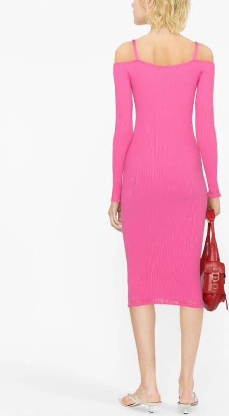 Blumarine Ribgebreide jurk Roze