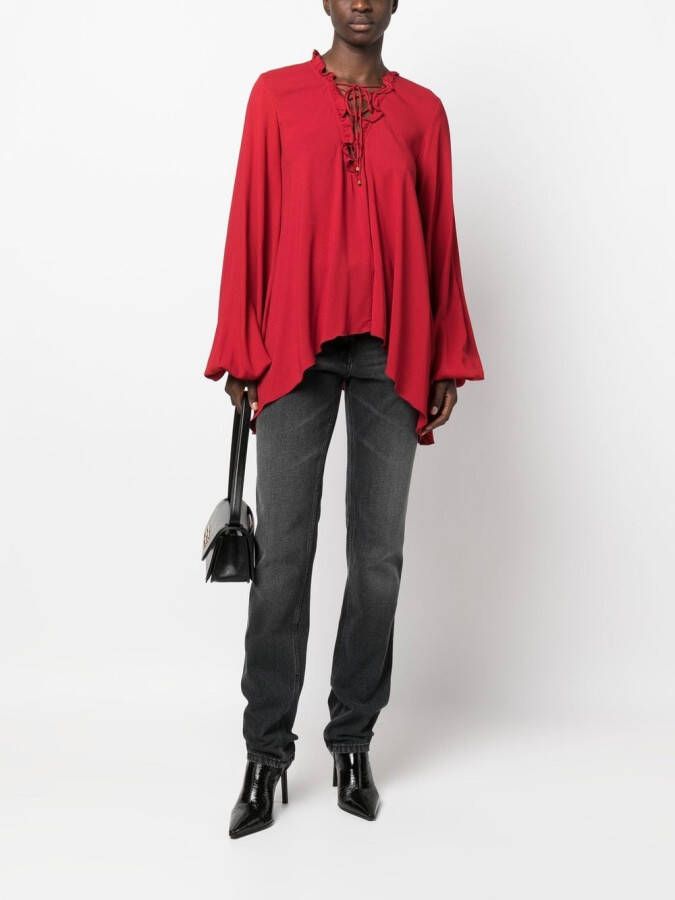 Blumarine Gedrapeerde blouse Rood