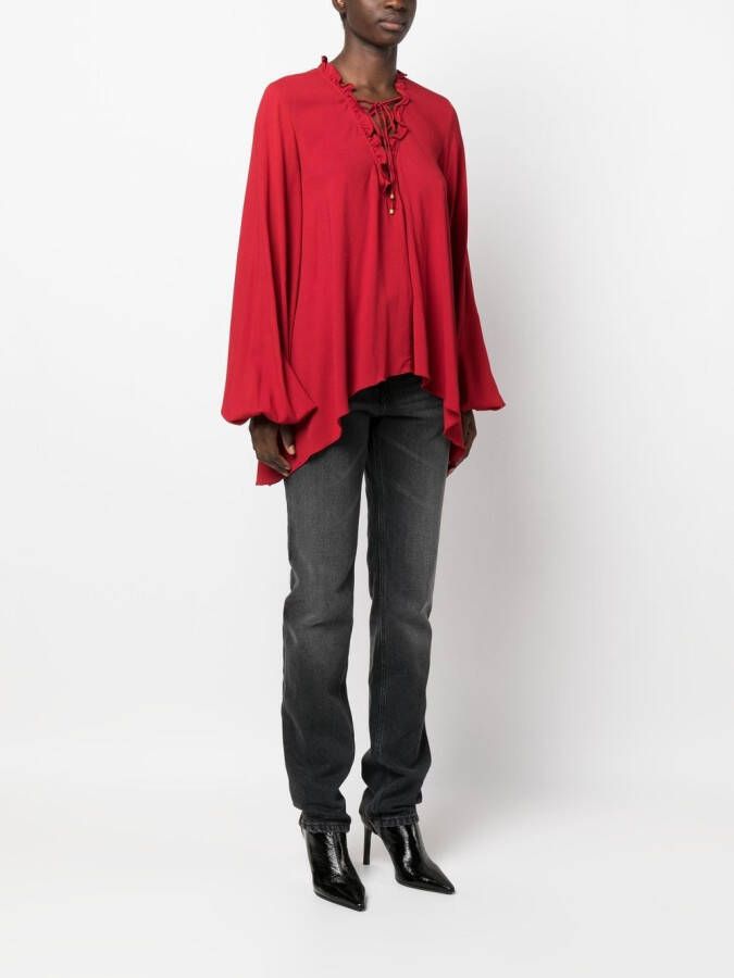 Blumarine Gedrapeerde blouse Rood