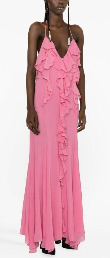 Blumarine Maxi-jurk met ruche Roze