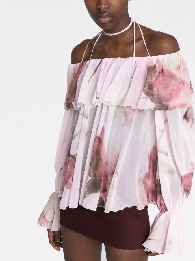 Blumarine Blouse met bloemenprint Roze