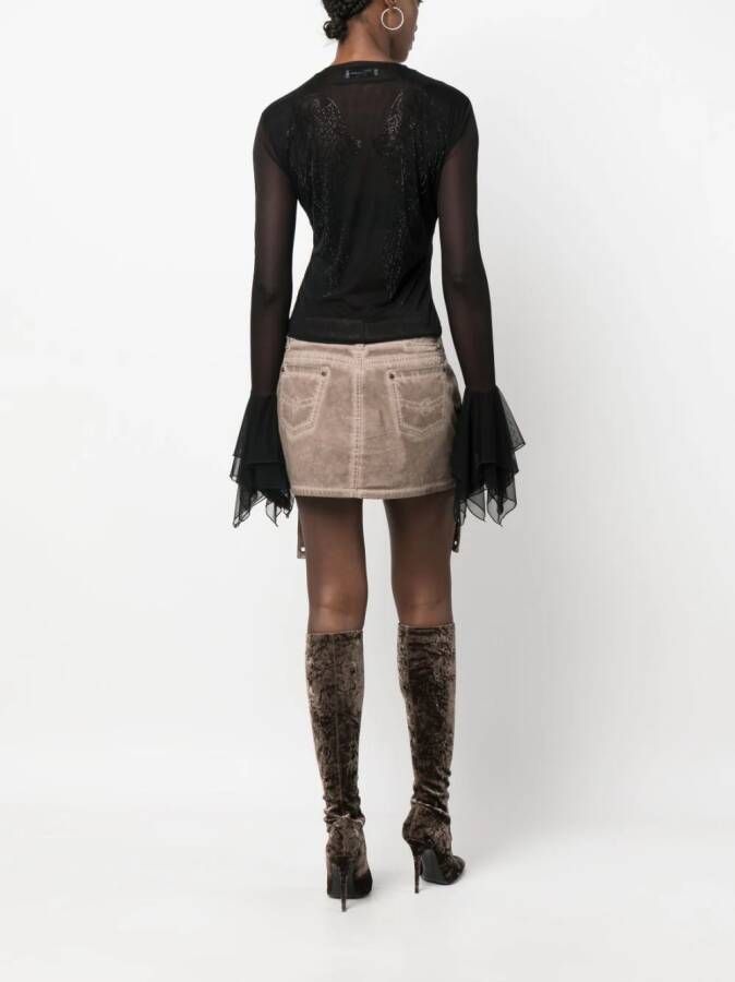 Blumarine Semi-doorzichtig T-shirt Zwart