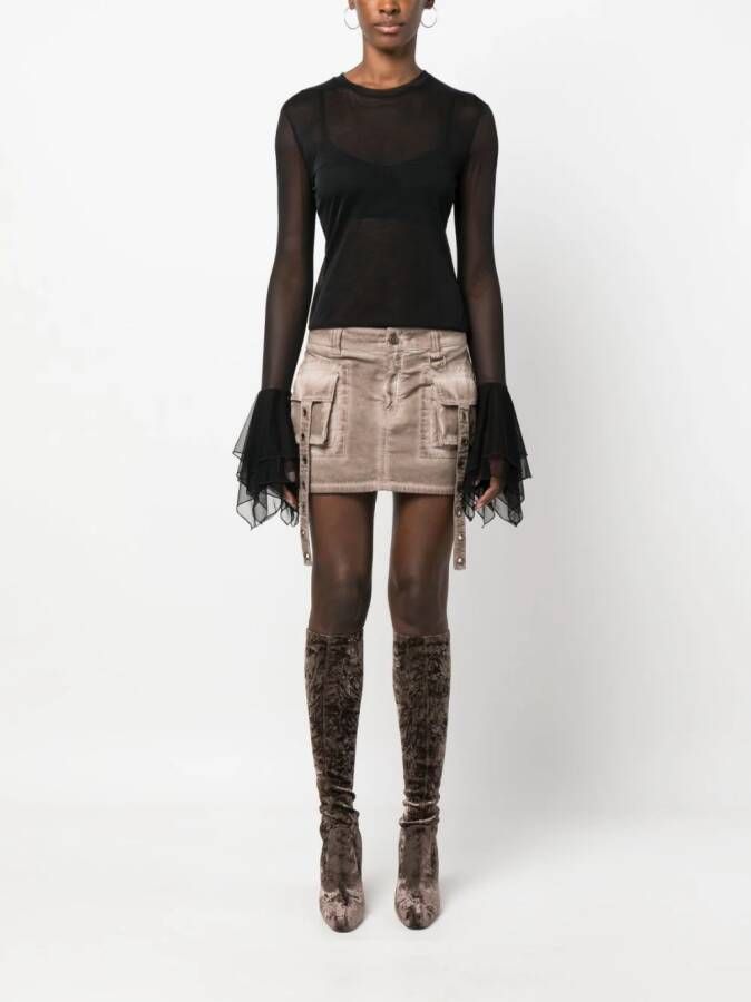 Blumarine Semi-doorzichtig T-shirt Zwart