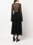Blumarine Semi-doorzichtige midi-jurk Zwart - Thumbnail 4