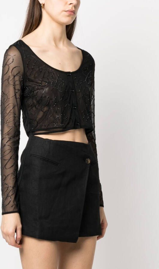 Blumarine Semi-doorzichtige top Zwart